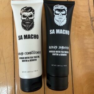 Sa Macho Professional Beard Shampoo and Conditioner Bundle for Men 3.38 Oz  NEW